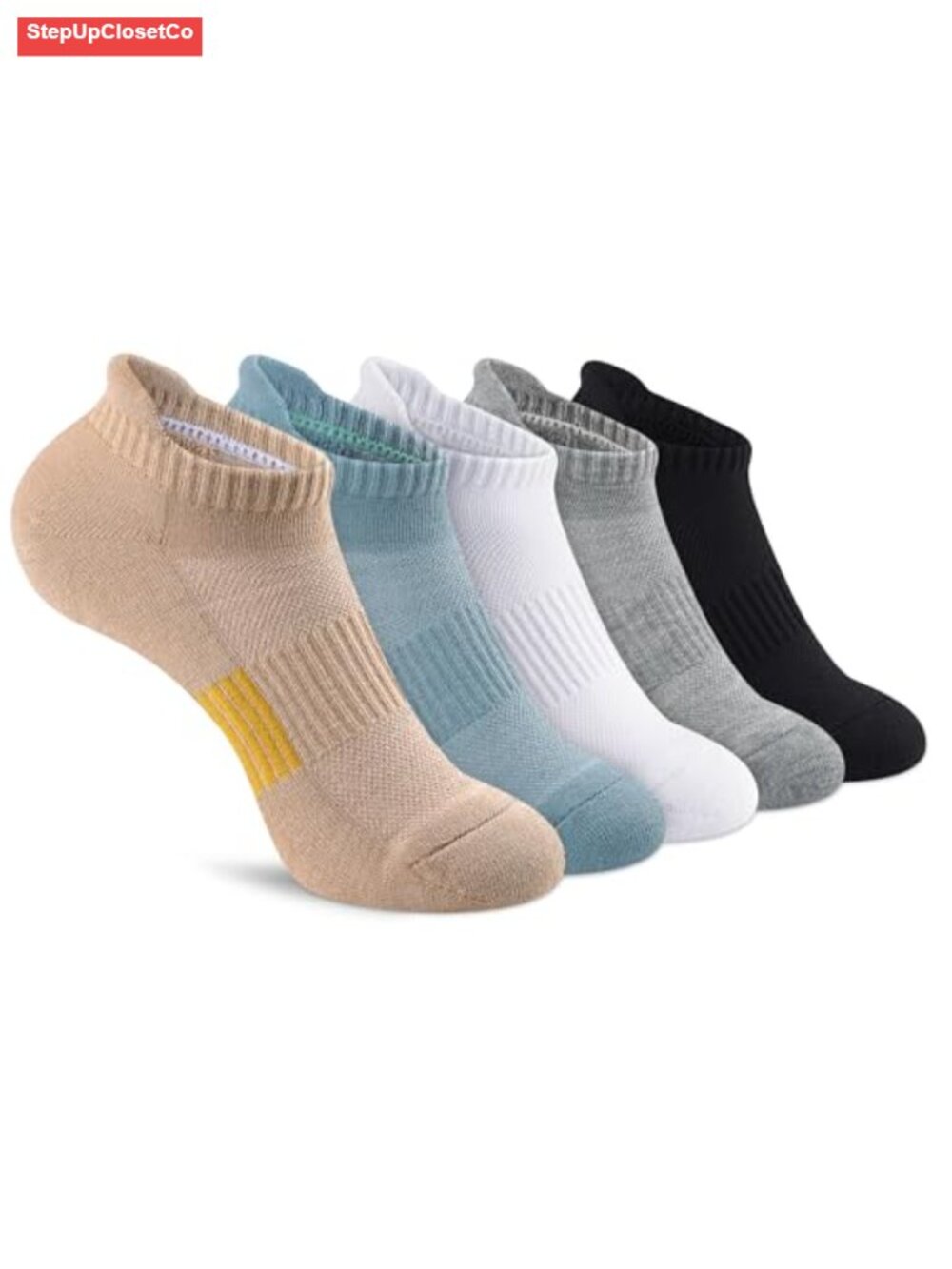 Cushioned No Show Ankle Socks for Women Athletic Running 5 Pairs Anti-Blister